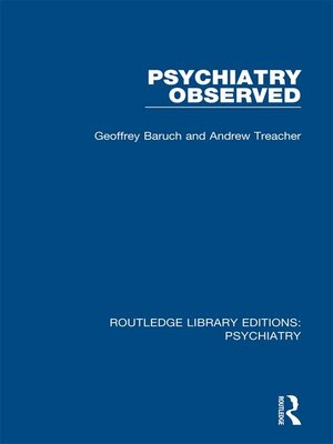 cover image of Psychiatry Observed